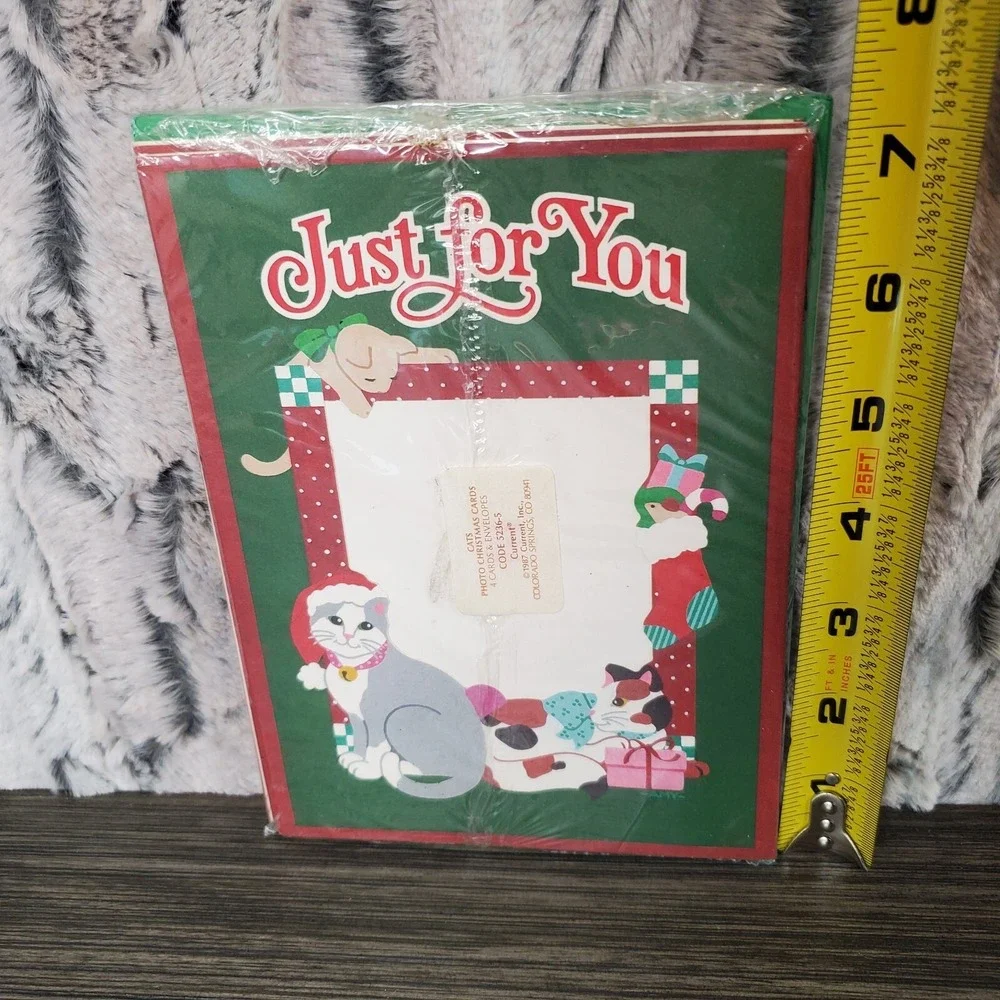 Vtg Christmas Photo Frame Greeting Cards 3- 4 Pks. 